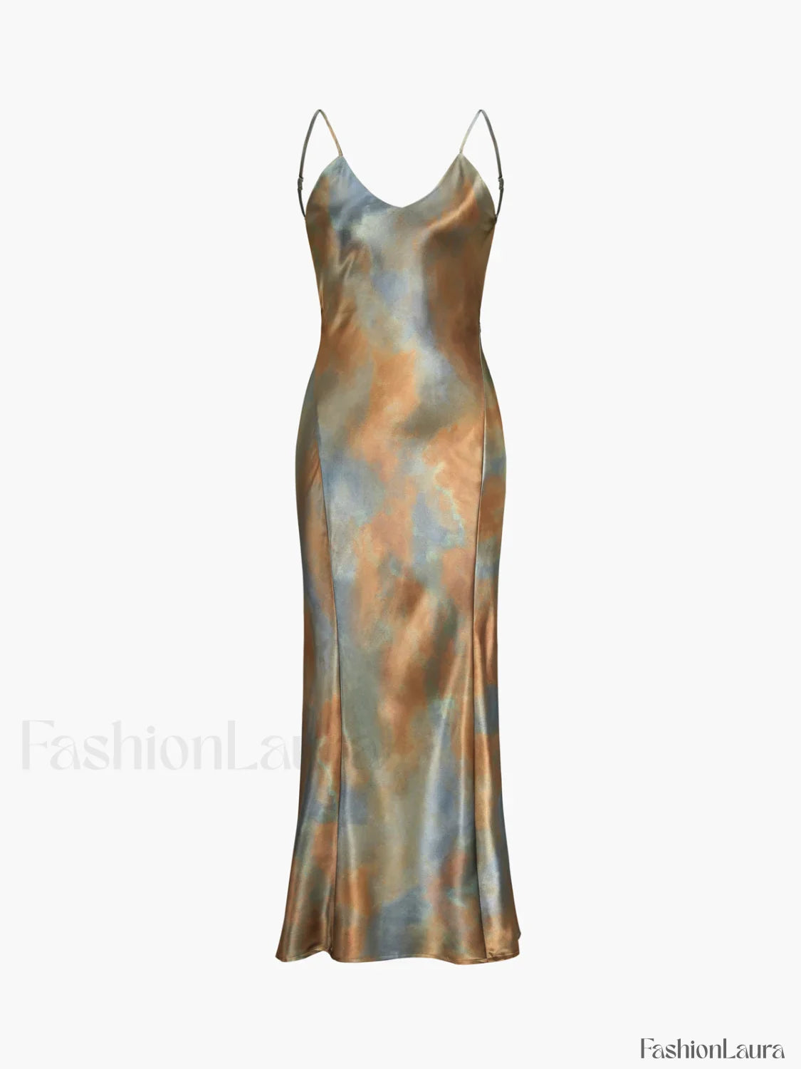 Neptune Satin Open Back Long Dress