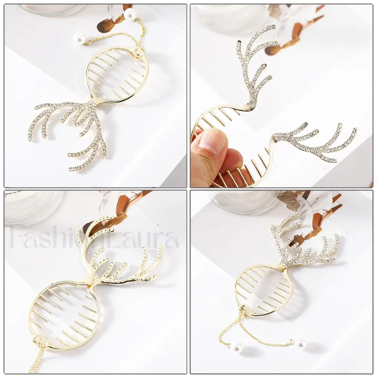 New Festival Christmas Elk Horn Tassel Golden Fashion Christmas Hair Accessory