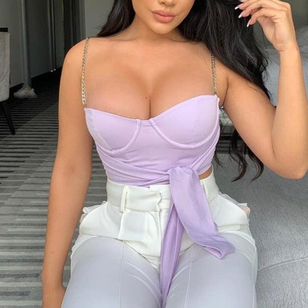Nicky Chain Strap Underwire Top