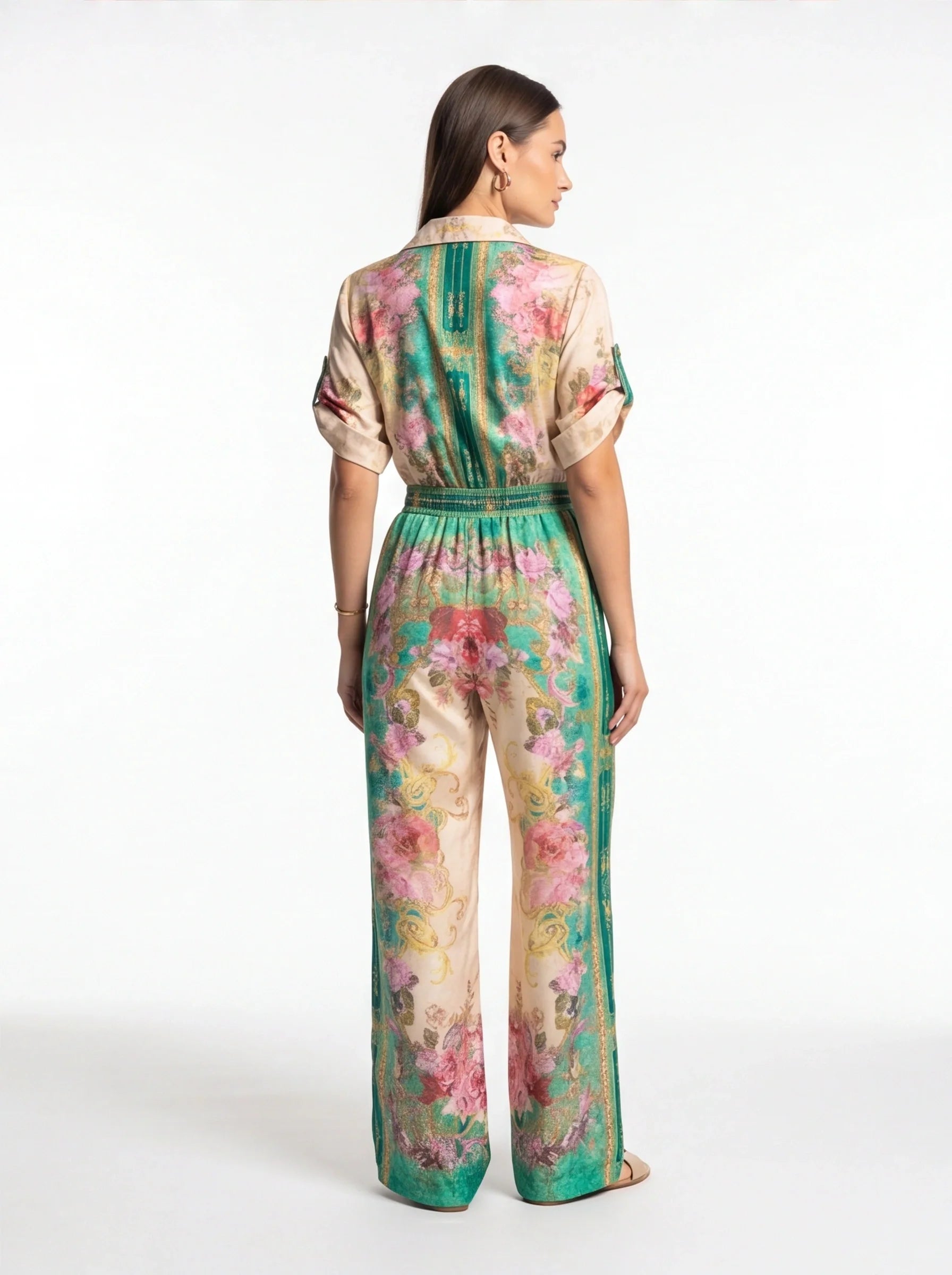 Vera Floral Wide-Leg Jumpsuit with Pockets