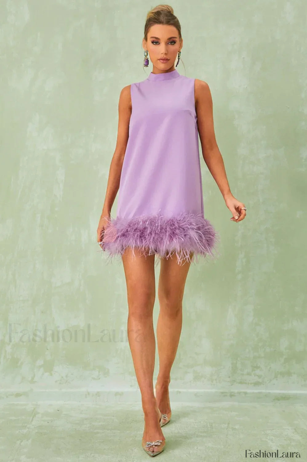 Nisha Feather Stylish Mini Dress