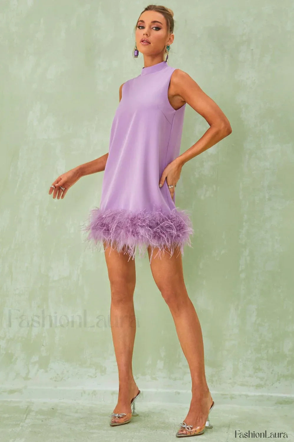 Nisha Feather Stylish Mini Dress