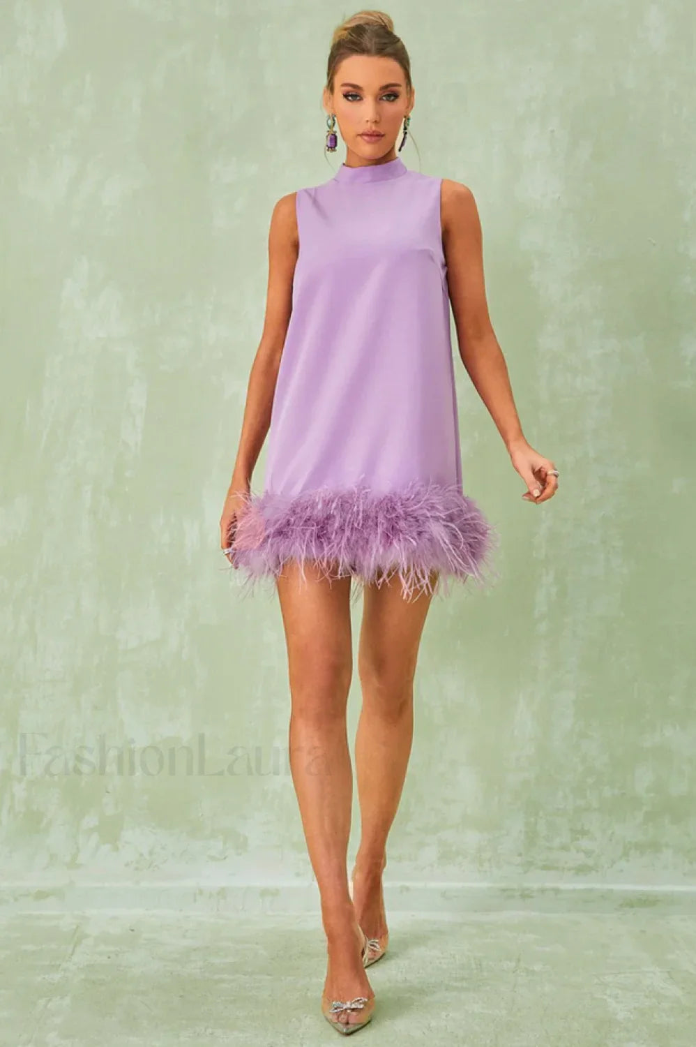 Nisha Feather Stylish Mini Dress