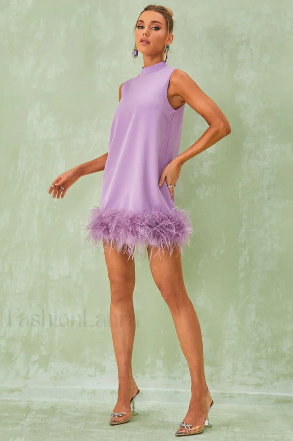 Nisha Feather Stylish Mini Dress