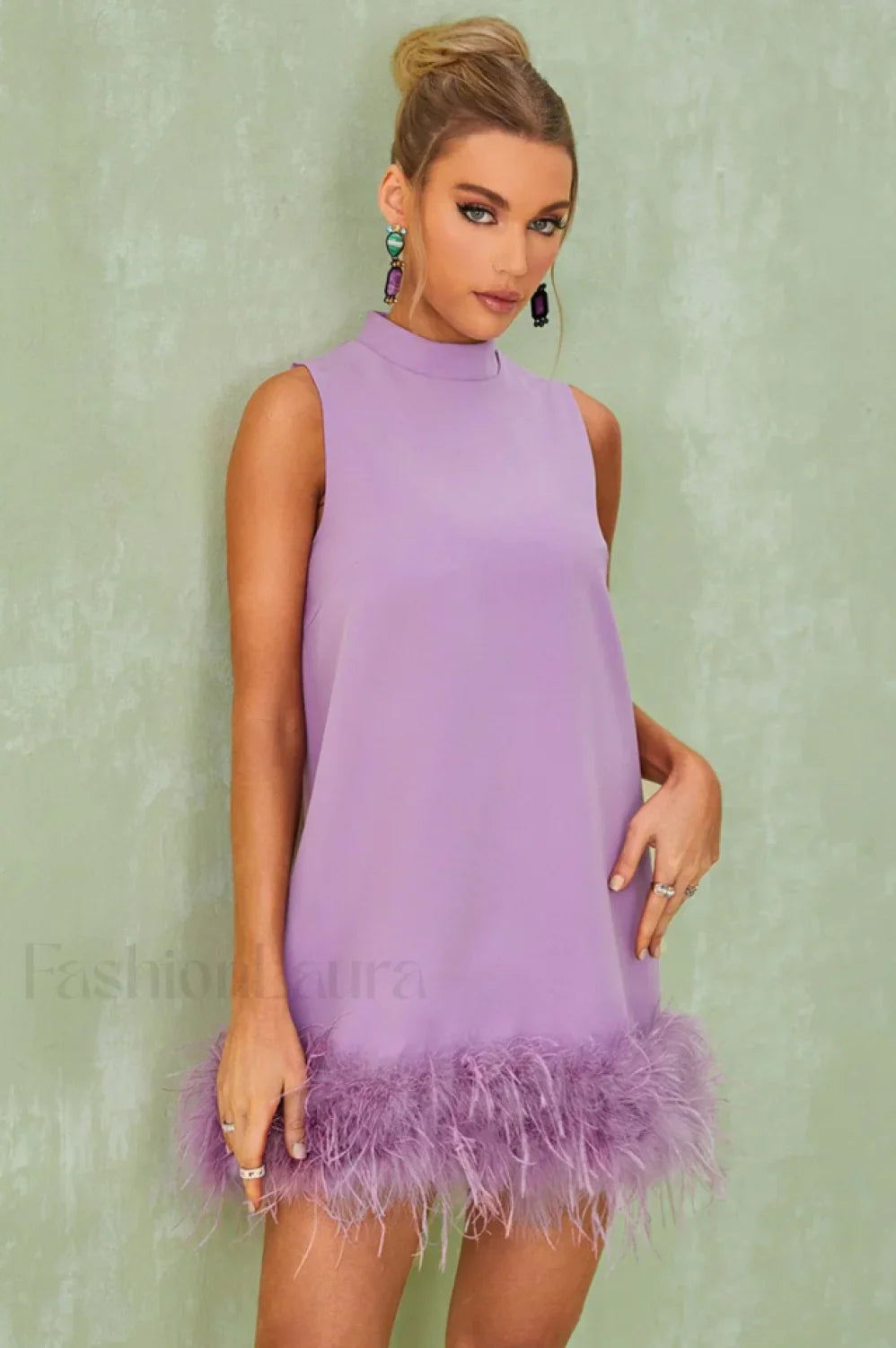 Nisha Feather Stylish Mini Dress