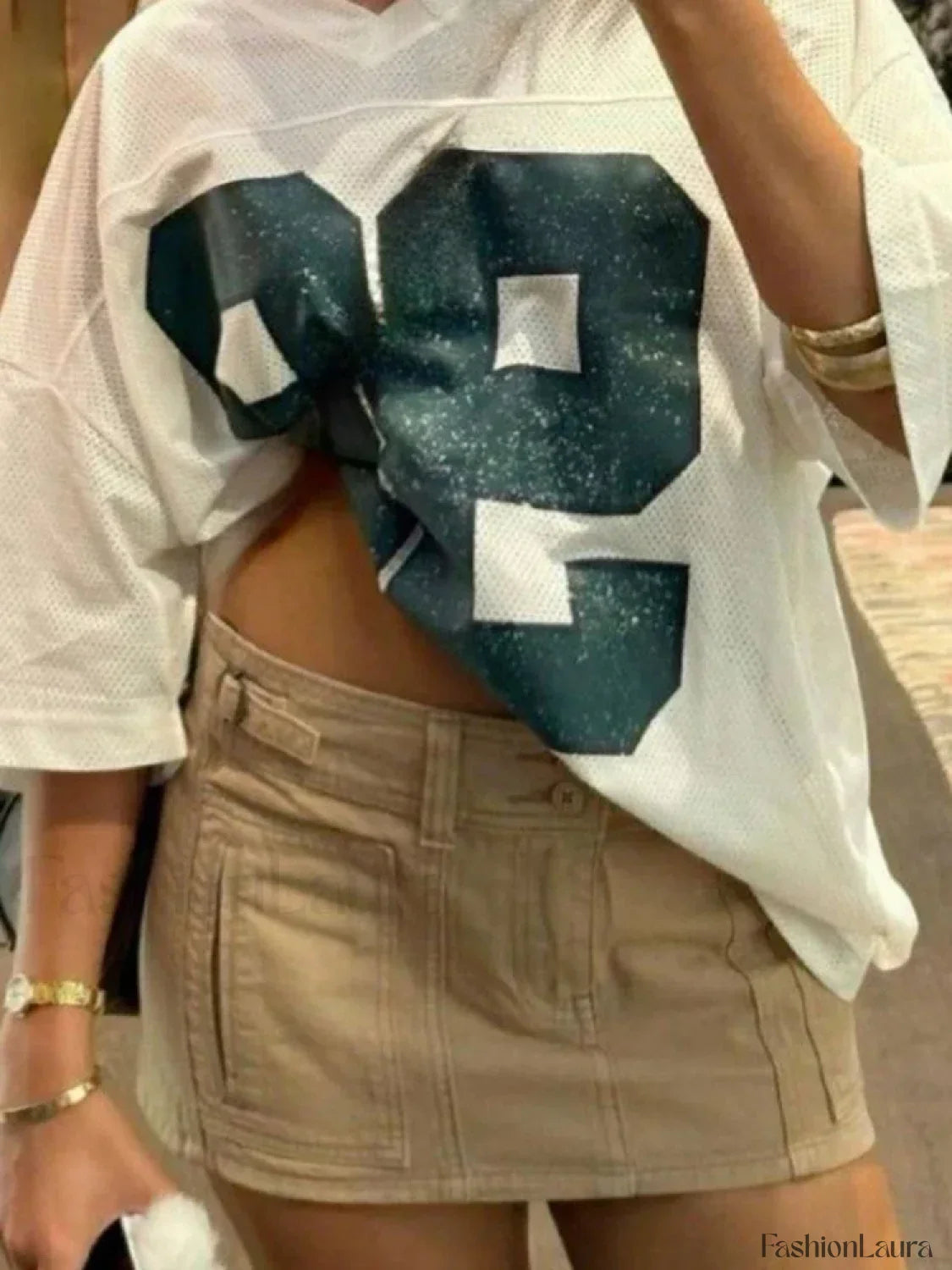 No. 99 Digital Print Oversized T-Shirt