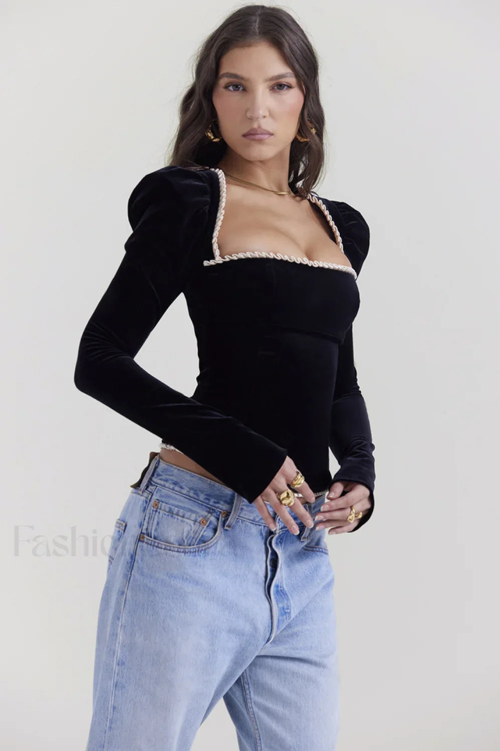 Noa Black Stylish Velvet Corset