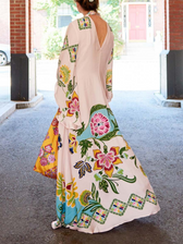 Floral High Neck Long Sleeve Maxi Dress 7
