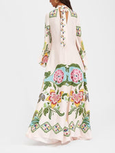 Floral High Neck Long Sleeve Maxi Dress 2