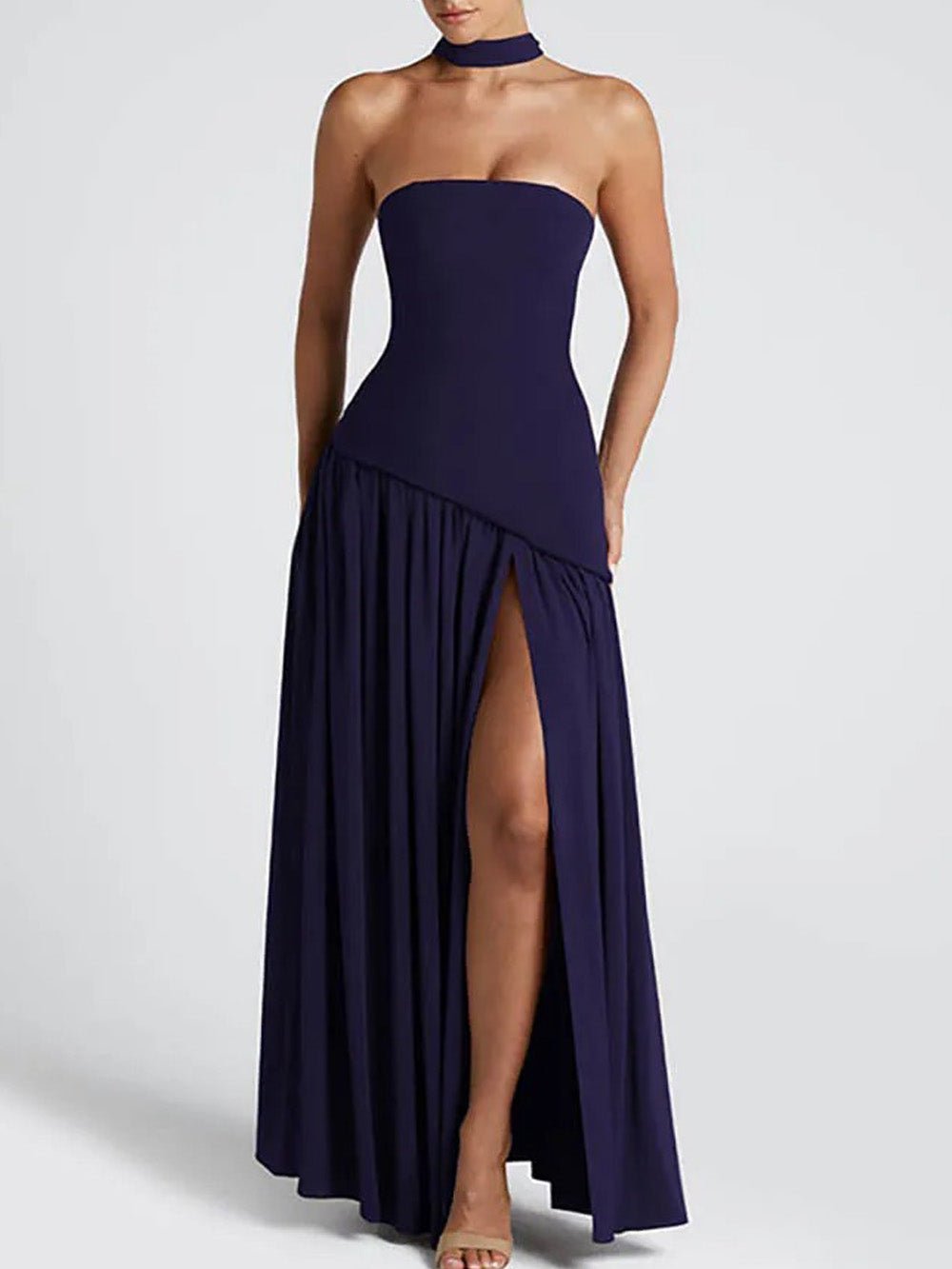 Noelle Strapless Split Maxi Dress - Fashion Pov