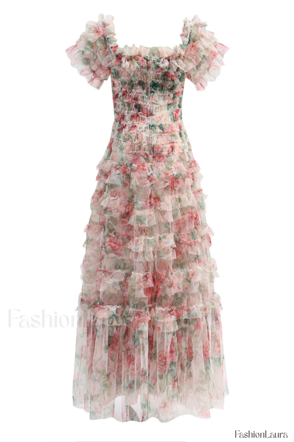 Nola Ruched Stylish Floral Maxi Dress