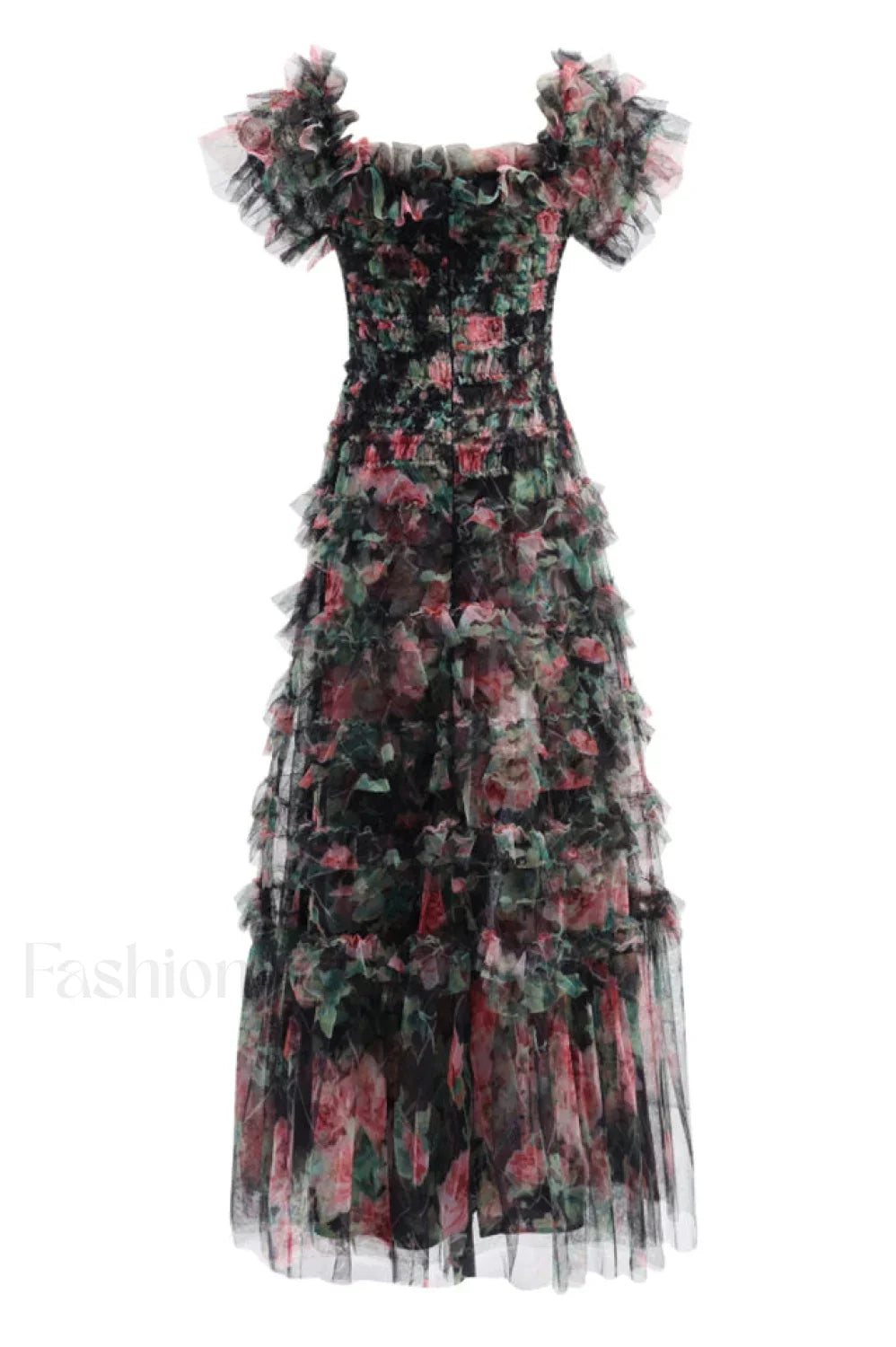 Nola Ruched Stylish Floral Maxi Dress