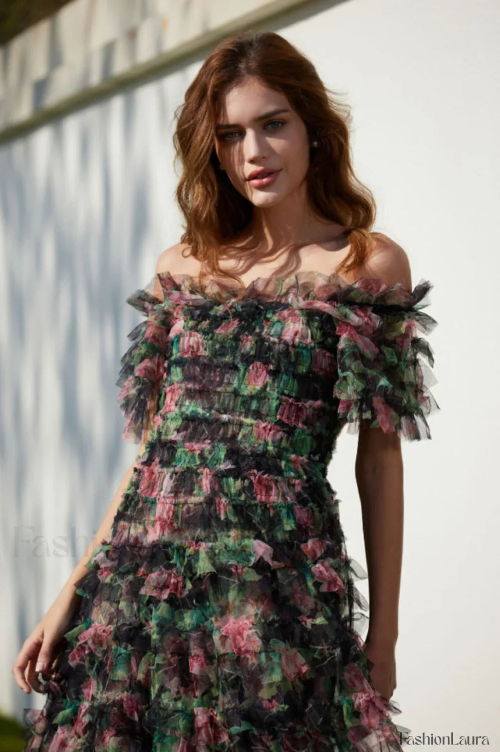 Nola Ruched Stylish Floral Maxi Dress