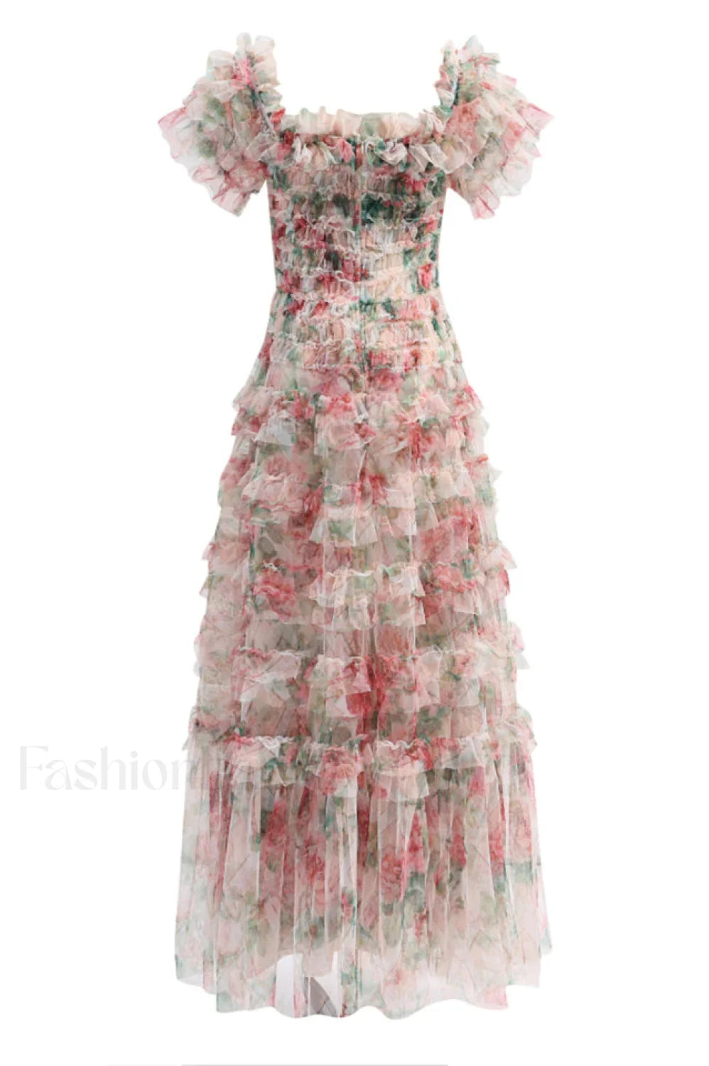 Nola Ruched Stylish Floral Maxi Dress