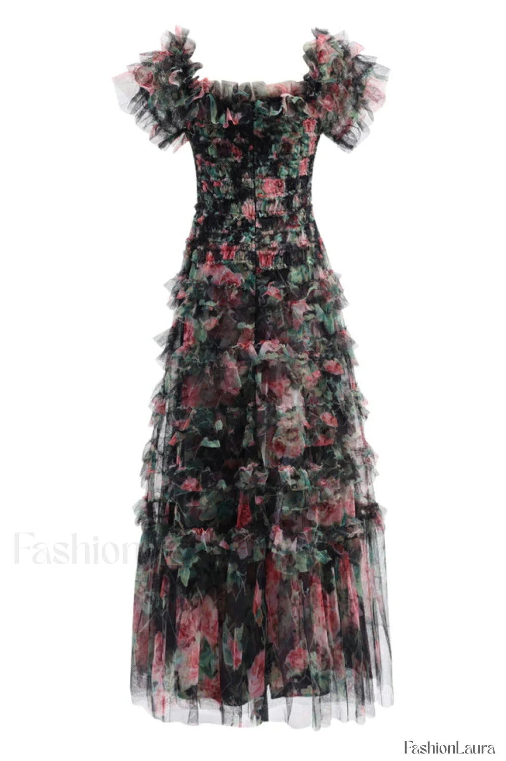 Nola Ruched Stylish Floral Maxi Dress