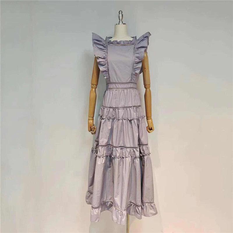 Nora Pleated Cap Sleeves Maxi Dress