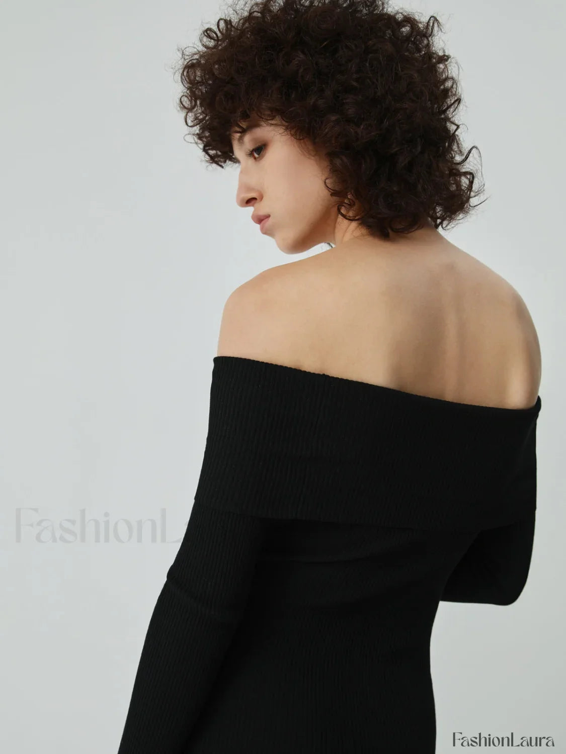 Nostalgia Off Shoulder Long Modern Sleeve Long Sweater Dress