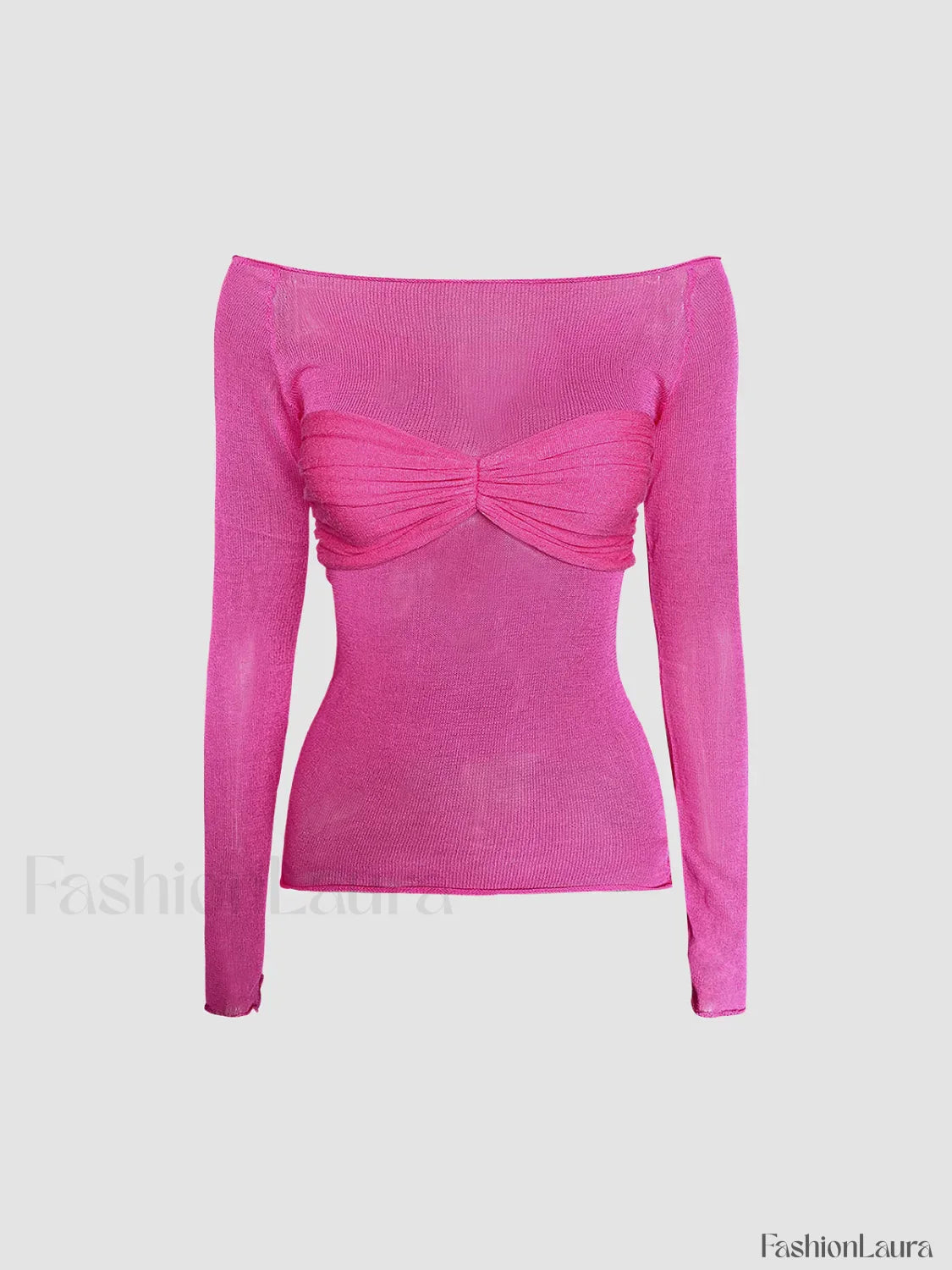 Nostalgia Off-Shoulder Mesh Trendy Long Sleeve Shirt