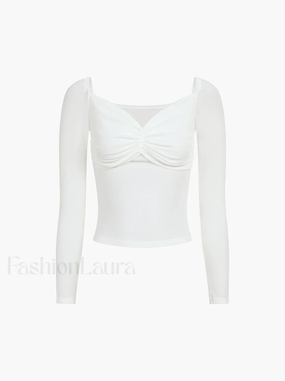 Nostalgia Ruched Graceful Long Sleeve Shirt