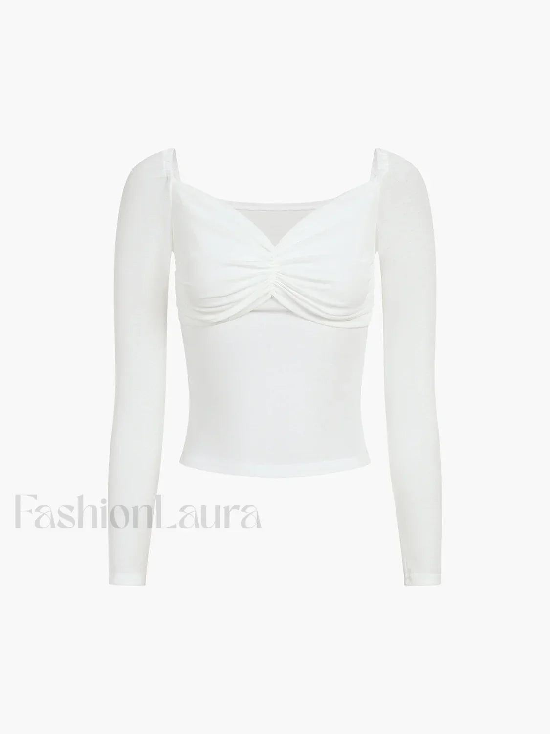 Nostalgia Ruched Graceful Long Sleeve Shirt