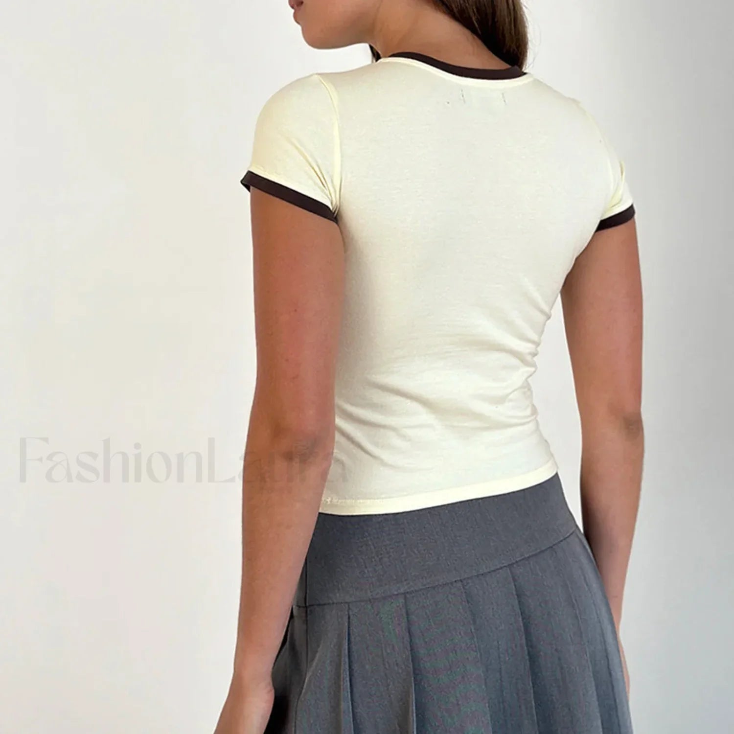 Number Print Slim Crop Top T-Shirt