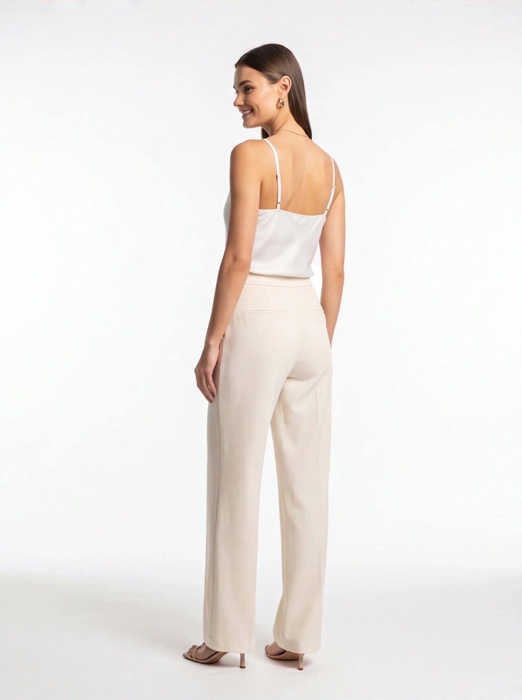 Elegant Silk Cowl Neck Camisole with Adjustable Straps & Luxurious Fin