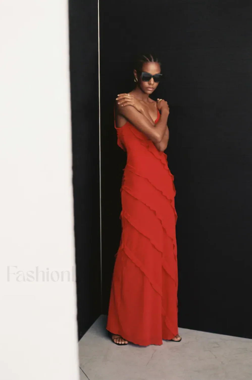 Ocean Waves Tiered Charming Ruffle Maxi Dress