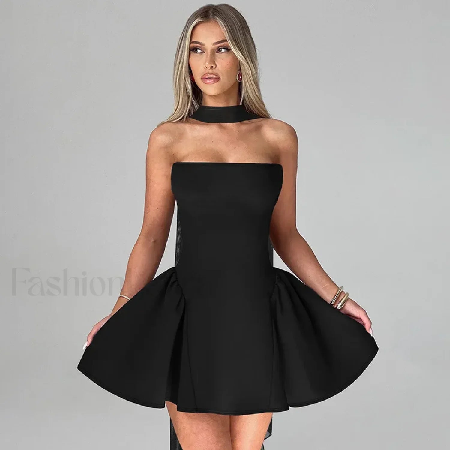 Off-Shoulder A-Line Mini Dress