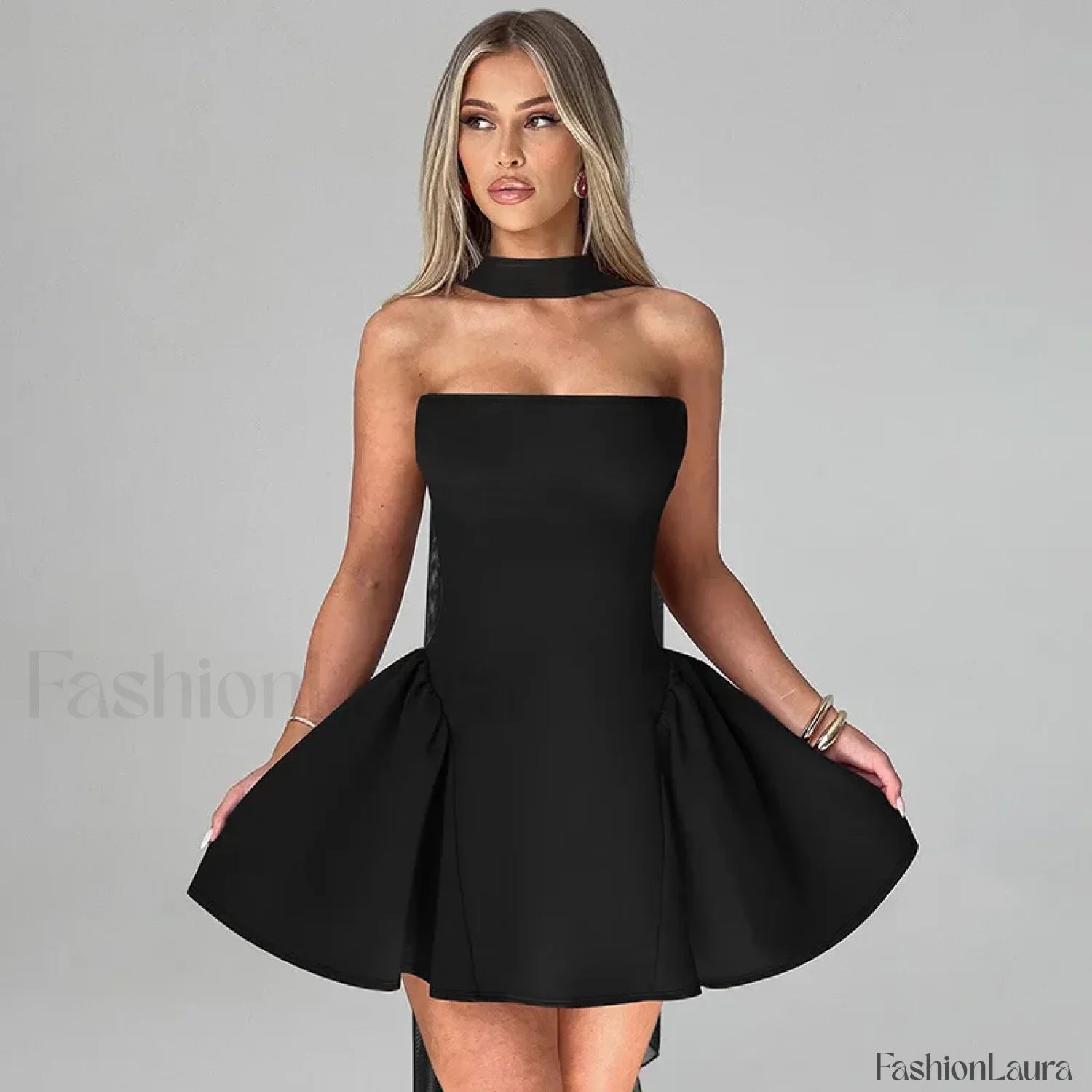 Off-Shoulder A-Line Mini Dress