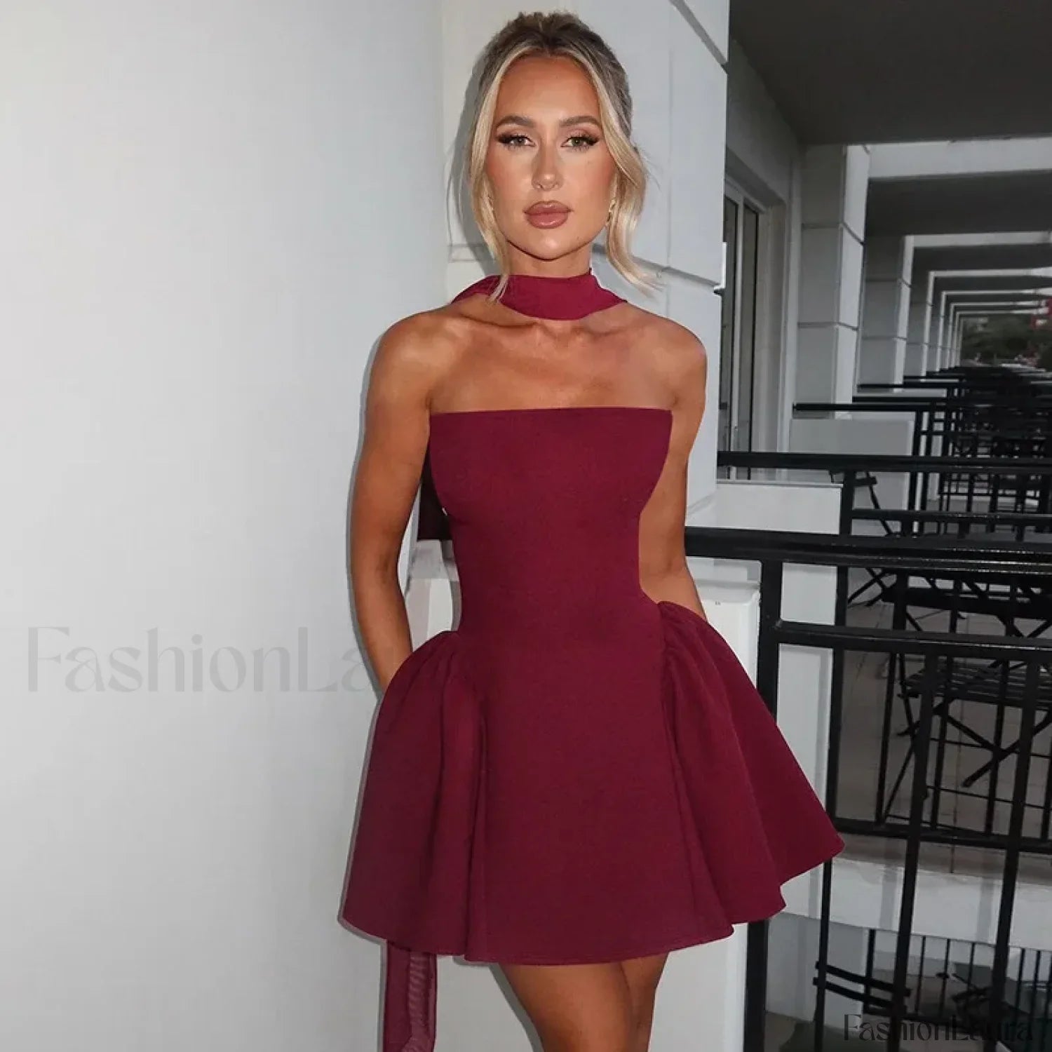 Off-Shoulder A-Line Mini Dress