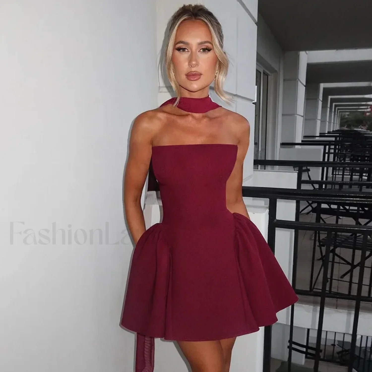Off-Shoulder A-Line Mini Dress