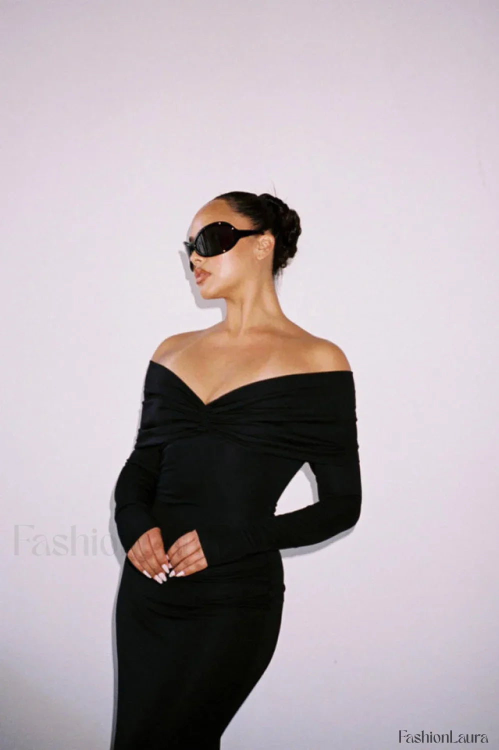 Off Shoulder Bodycon Charming Bardot Midi Dress