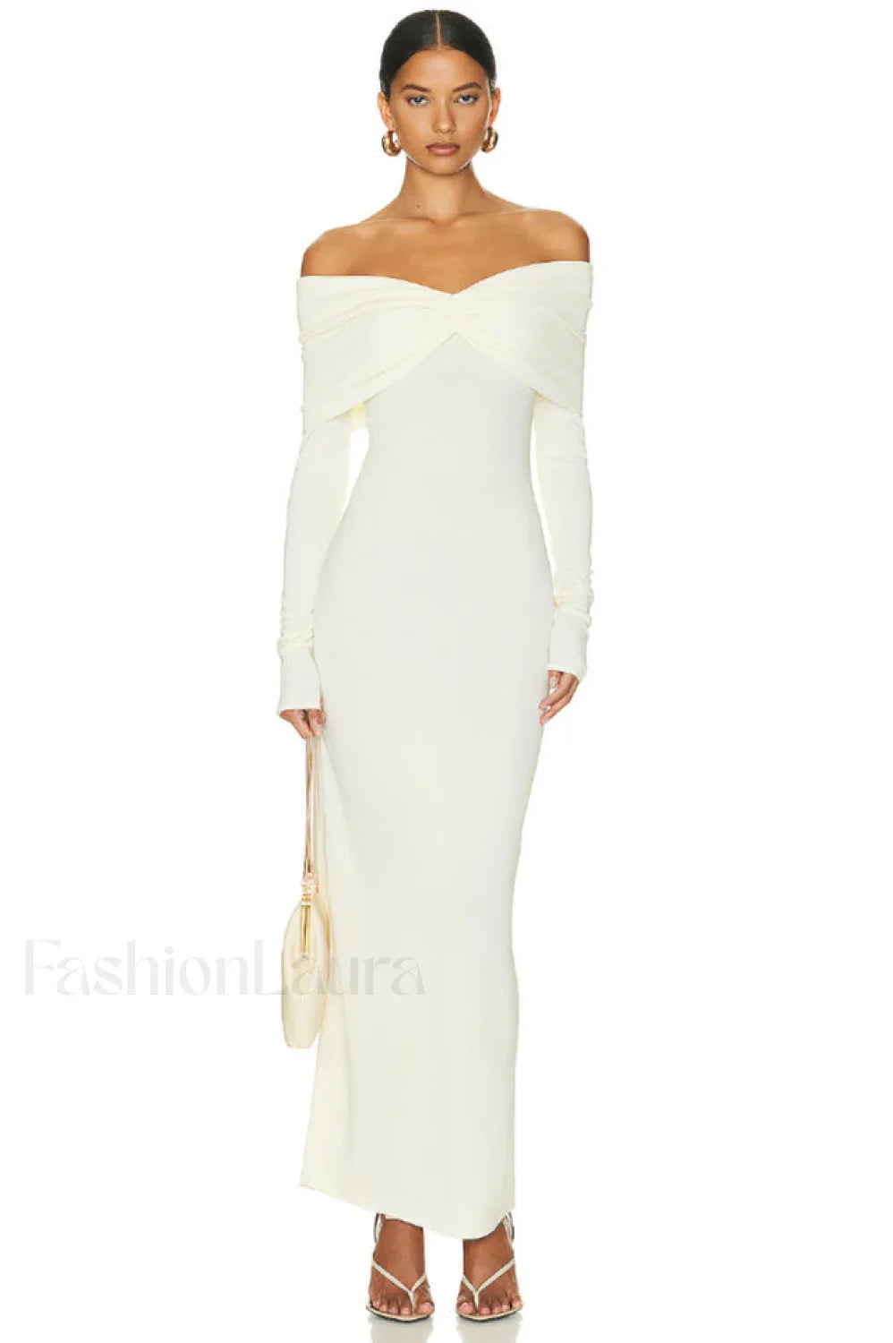 Off Shoulder Bodycon Charming Bardot Midi Dress