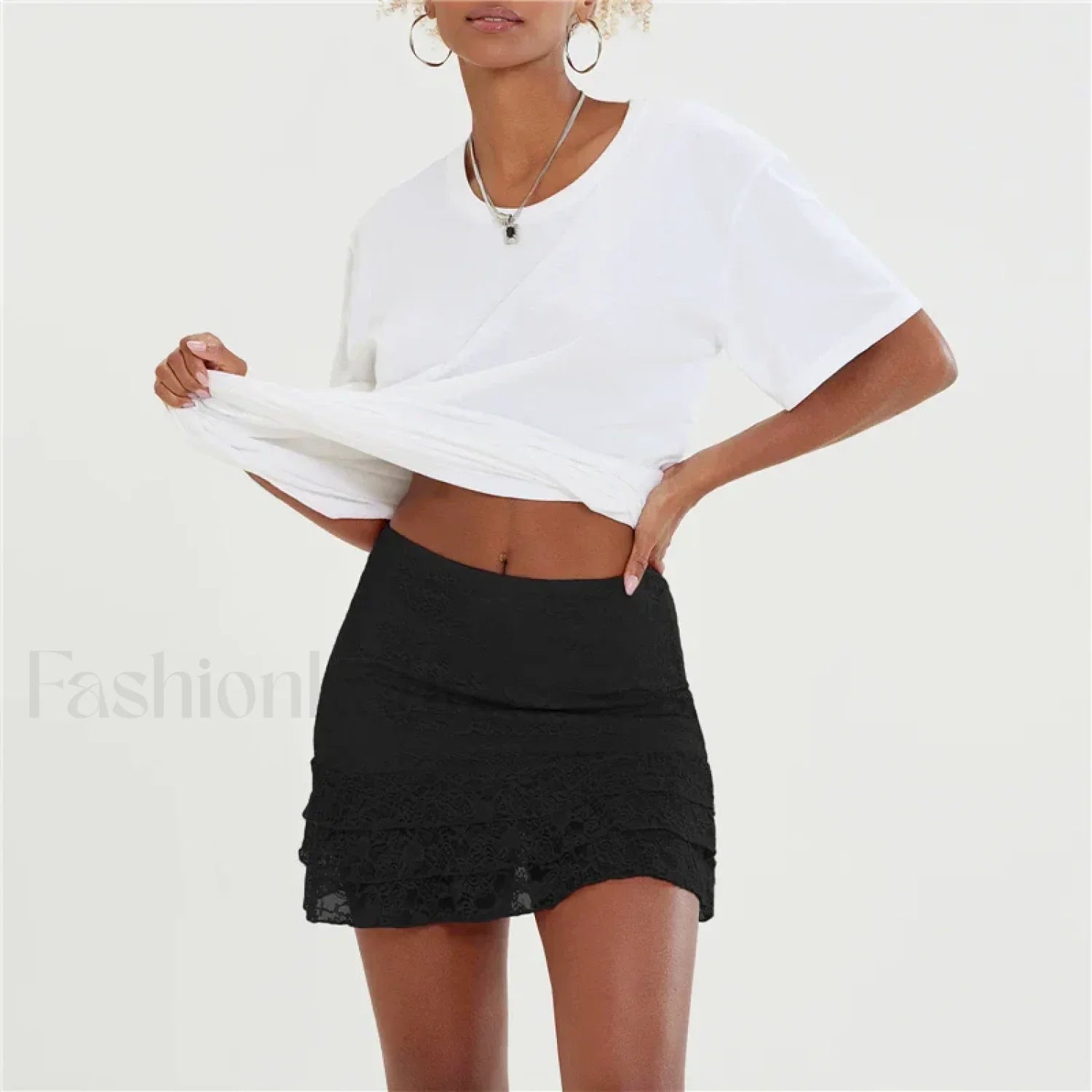 Office Lace High Waist Skirt