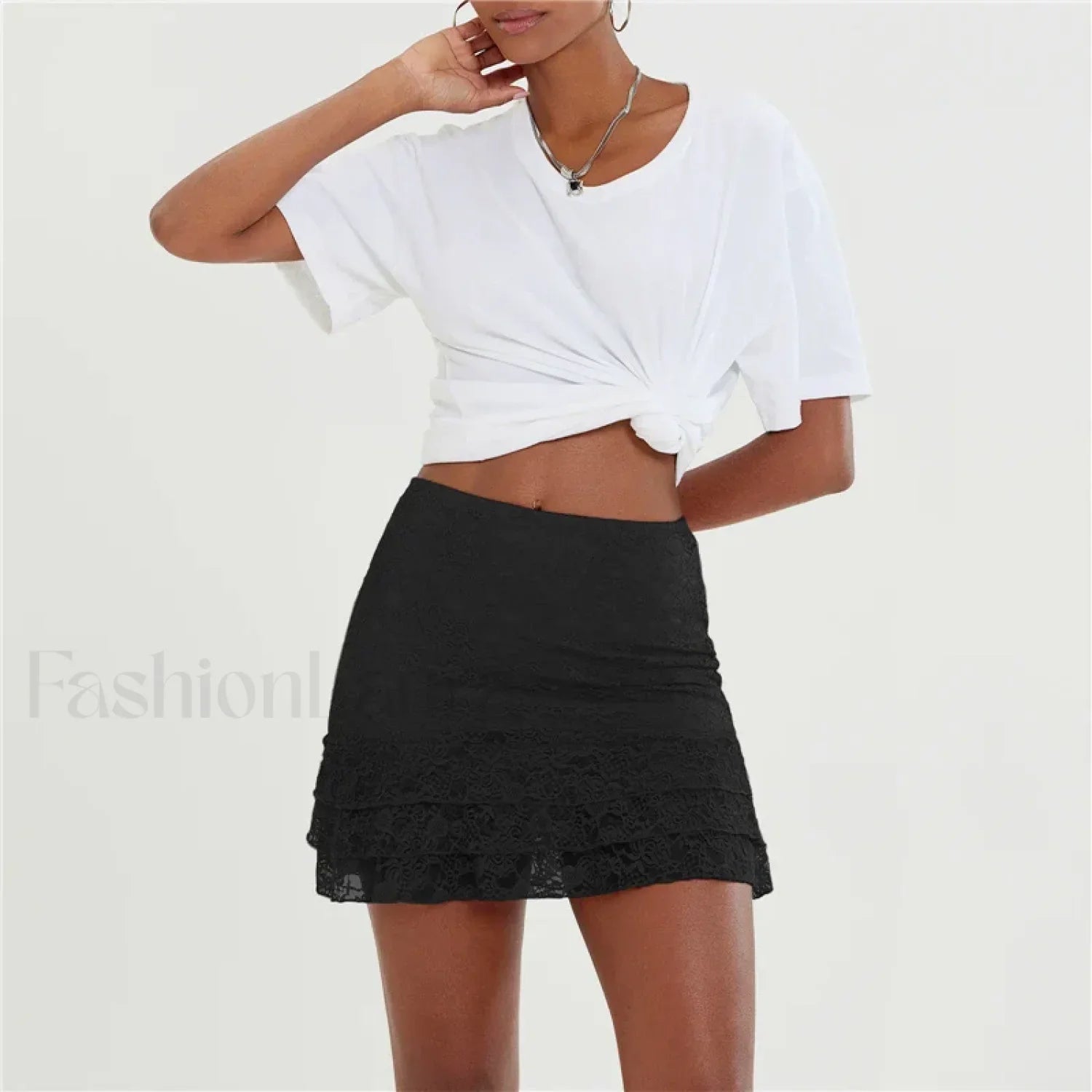 Office Lace High Waist Skirt