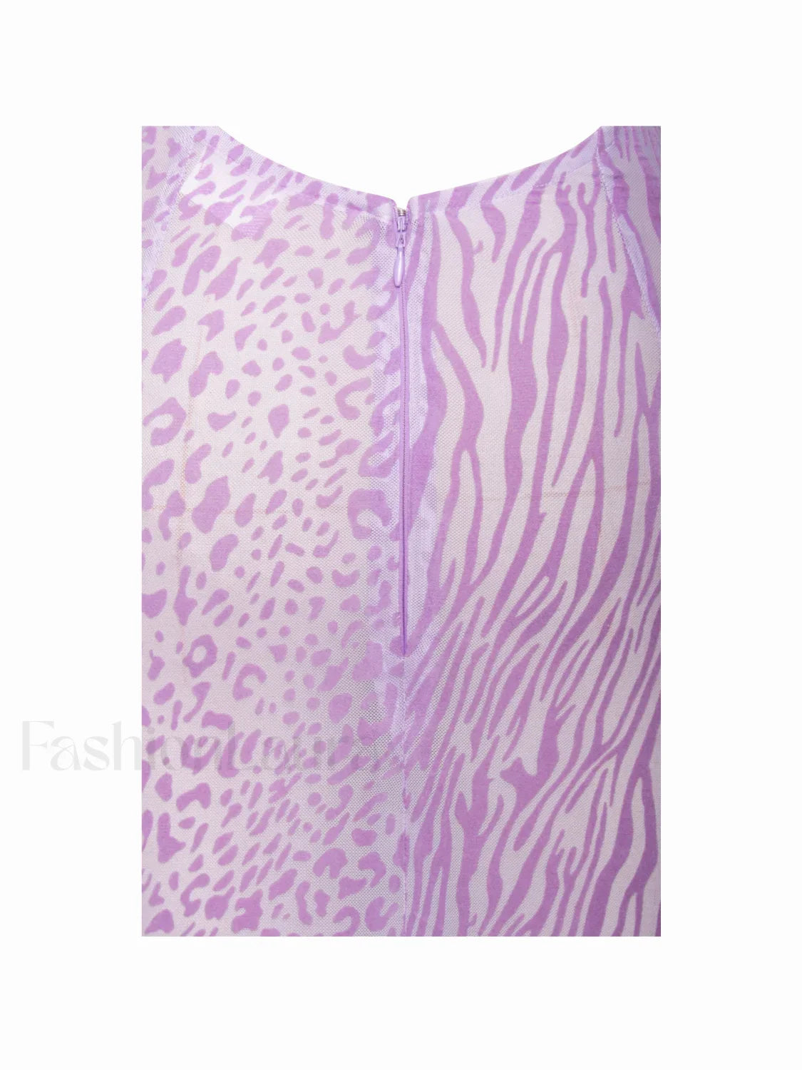 Olena Purple Burnout Velvet Animal Trendy Print Mesh Halter Neck Maxi Dress