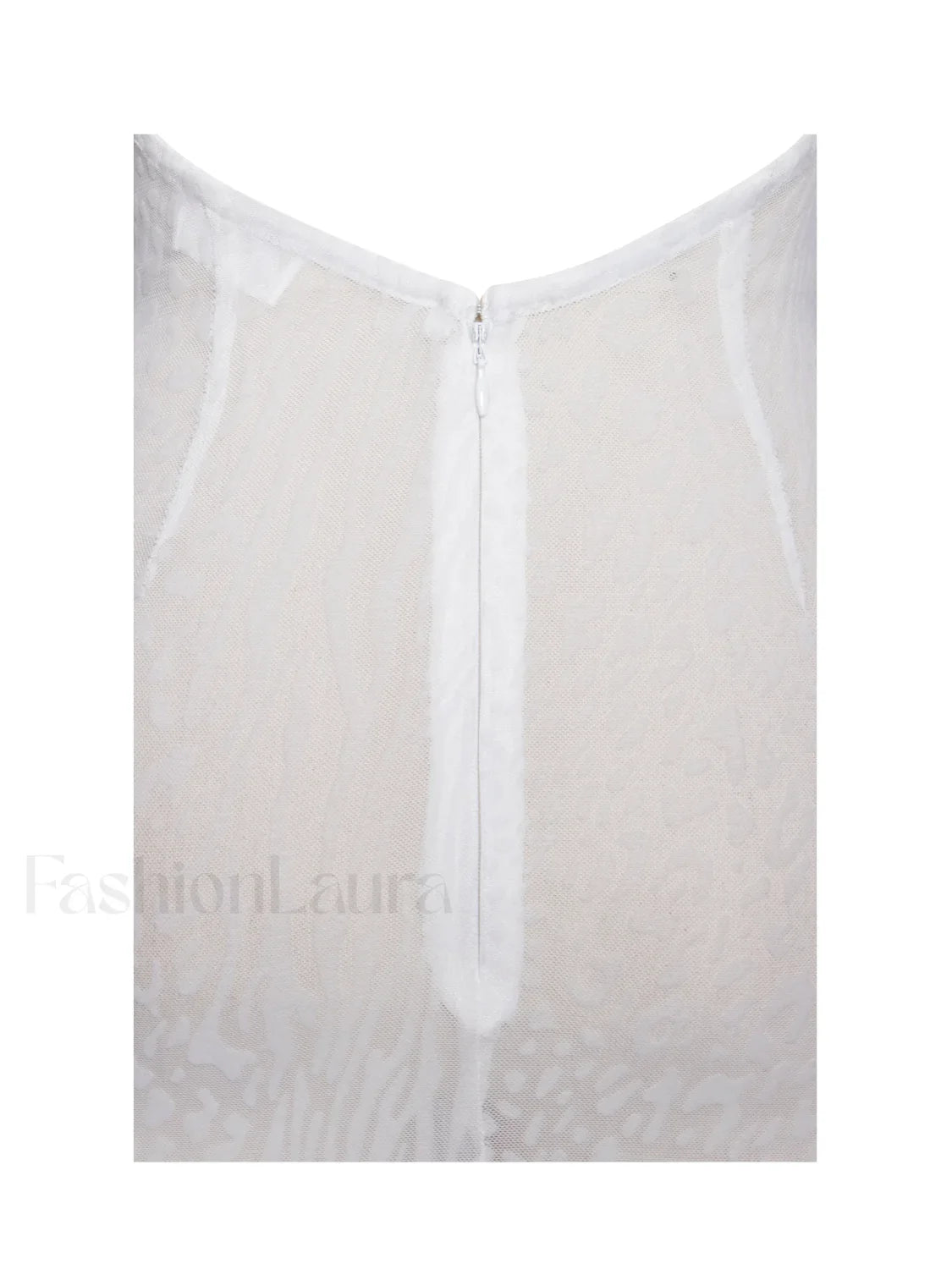 Olena White Burnout Velvet Animal Trendy Print Mesh Halter Neck Maxi Dress