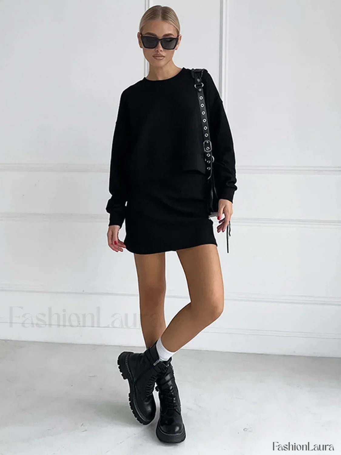 On The Go Trendy Two Piece Skirt Set