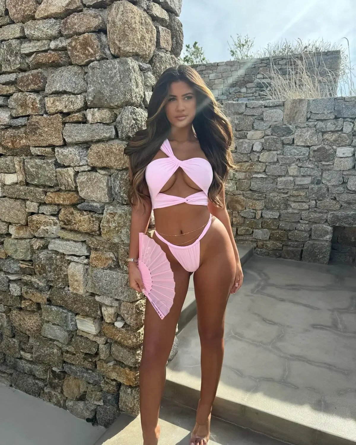 One-Shoulder Hollow Cover-Up Three Piece Set