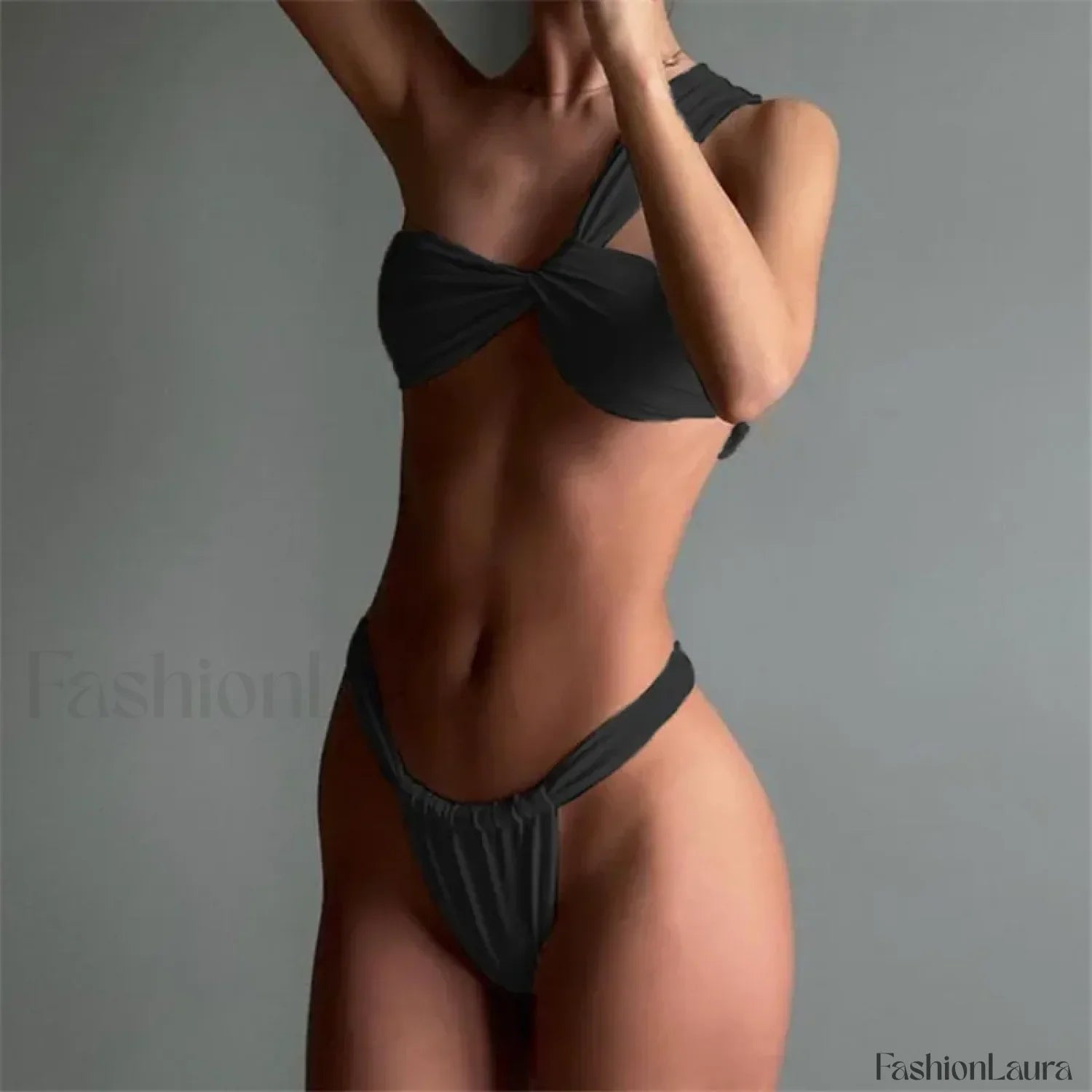 One Shoulder Low Waist Bikini Set