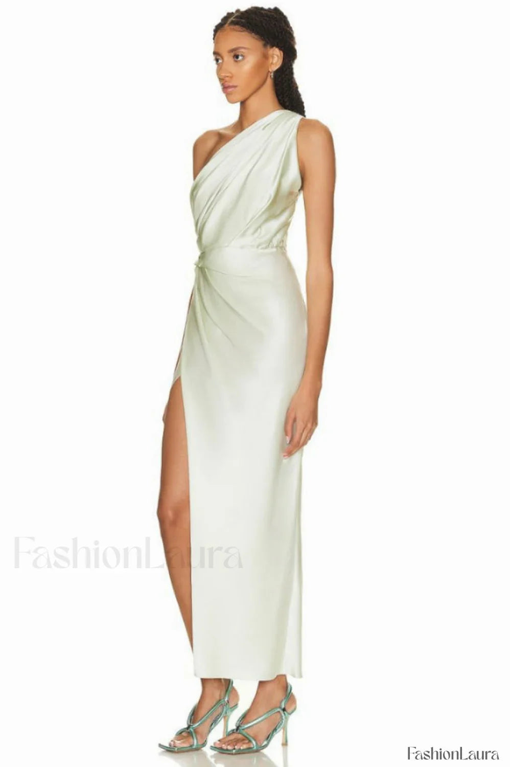 One Shoulder Sleeveless Charming Side Slit Dress