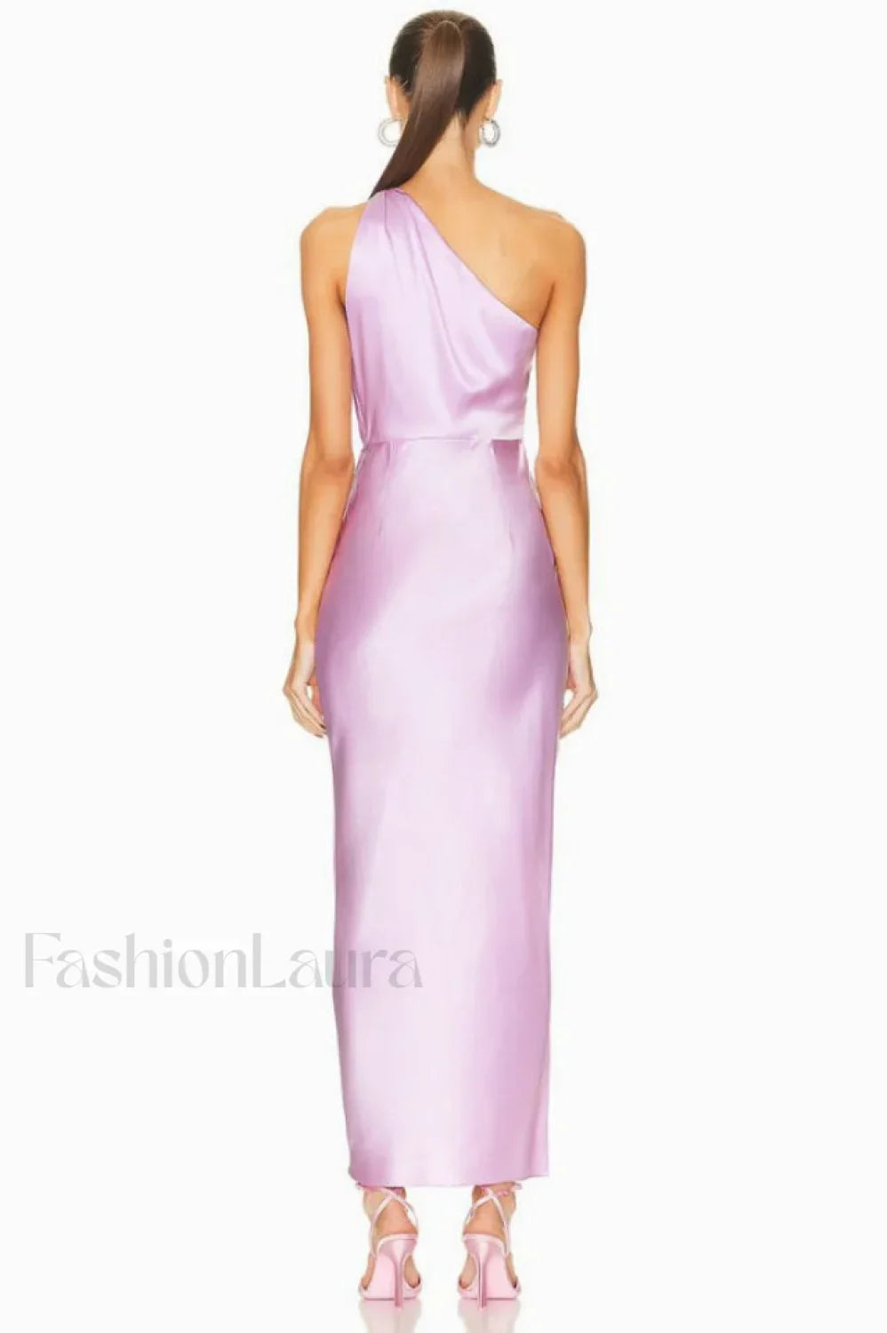 One Shoulder Sleeveless Charming Side Slit Dress