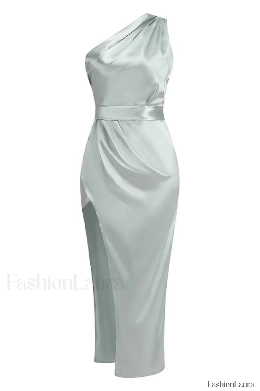 One Shoulder Sleeveless Charming Side Slit Dress