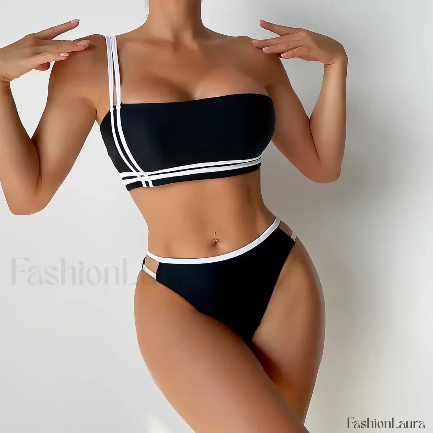 One Shoulder Split Sexy Bikini Set
