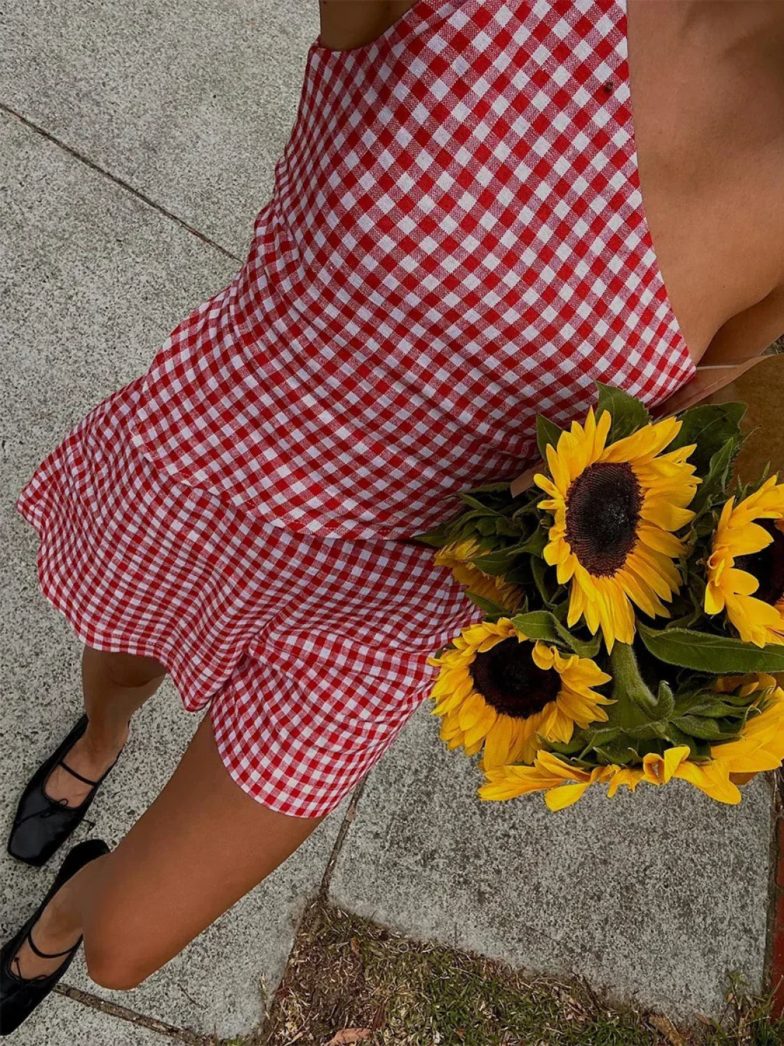 One Shoulder Tie Shorts Two Piece Set