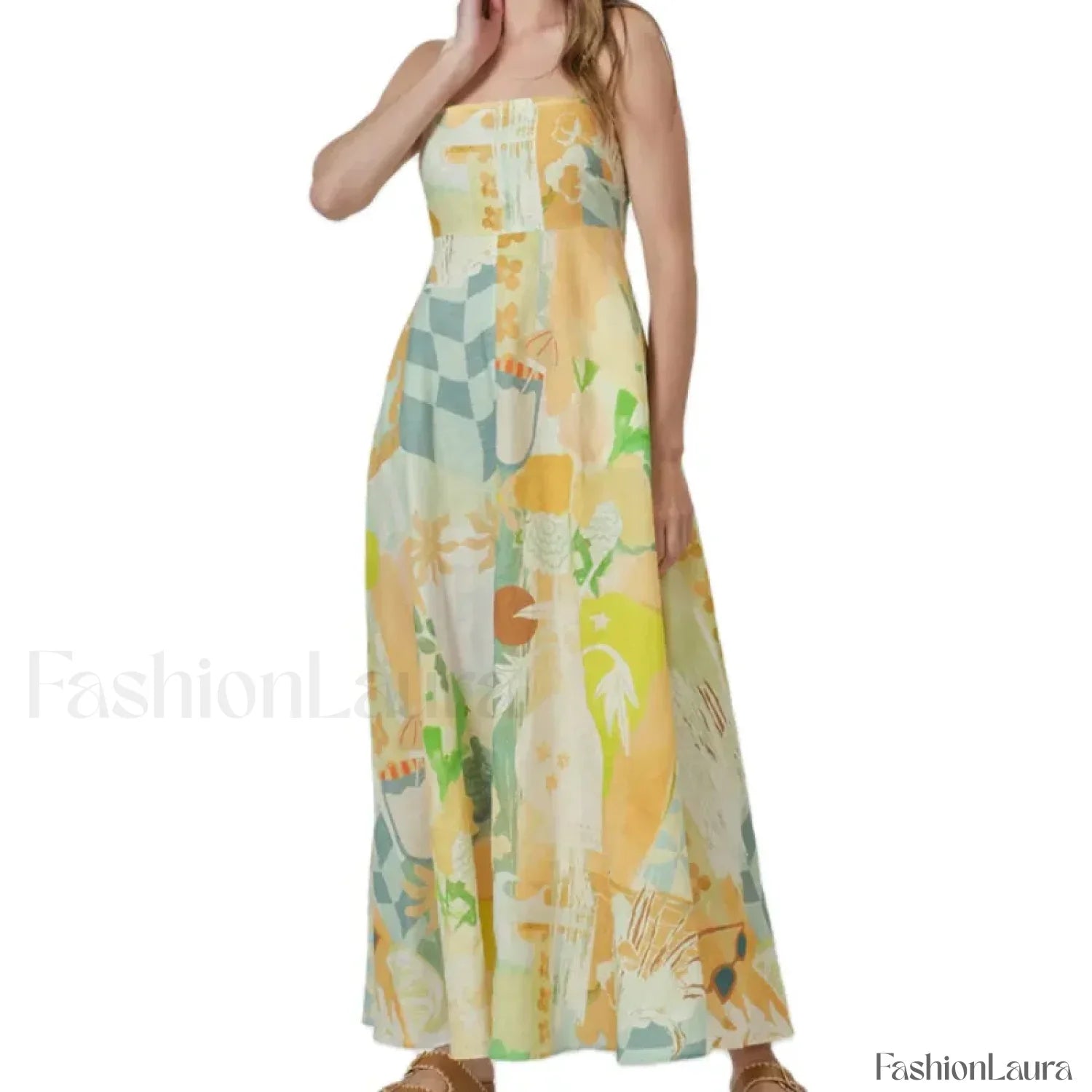 Open Back Floral Zipper Maxi Dress