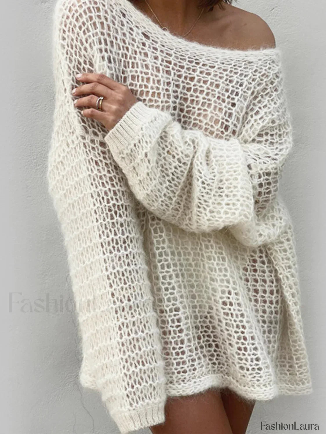 Open Knit Graceful Oversized Sweater