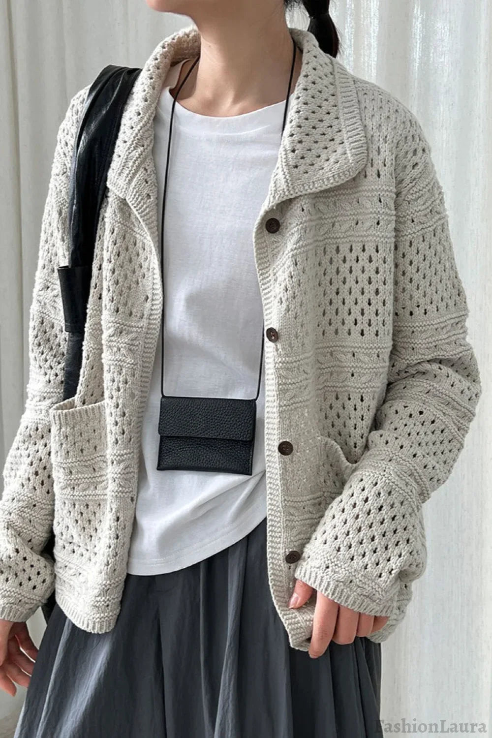 Openwork Knit Cardigan