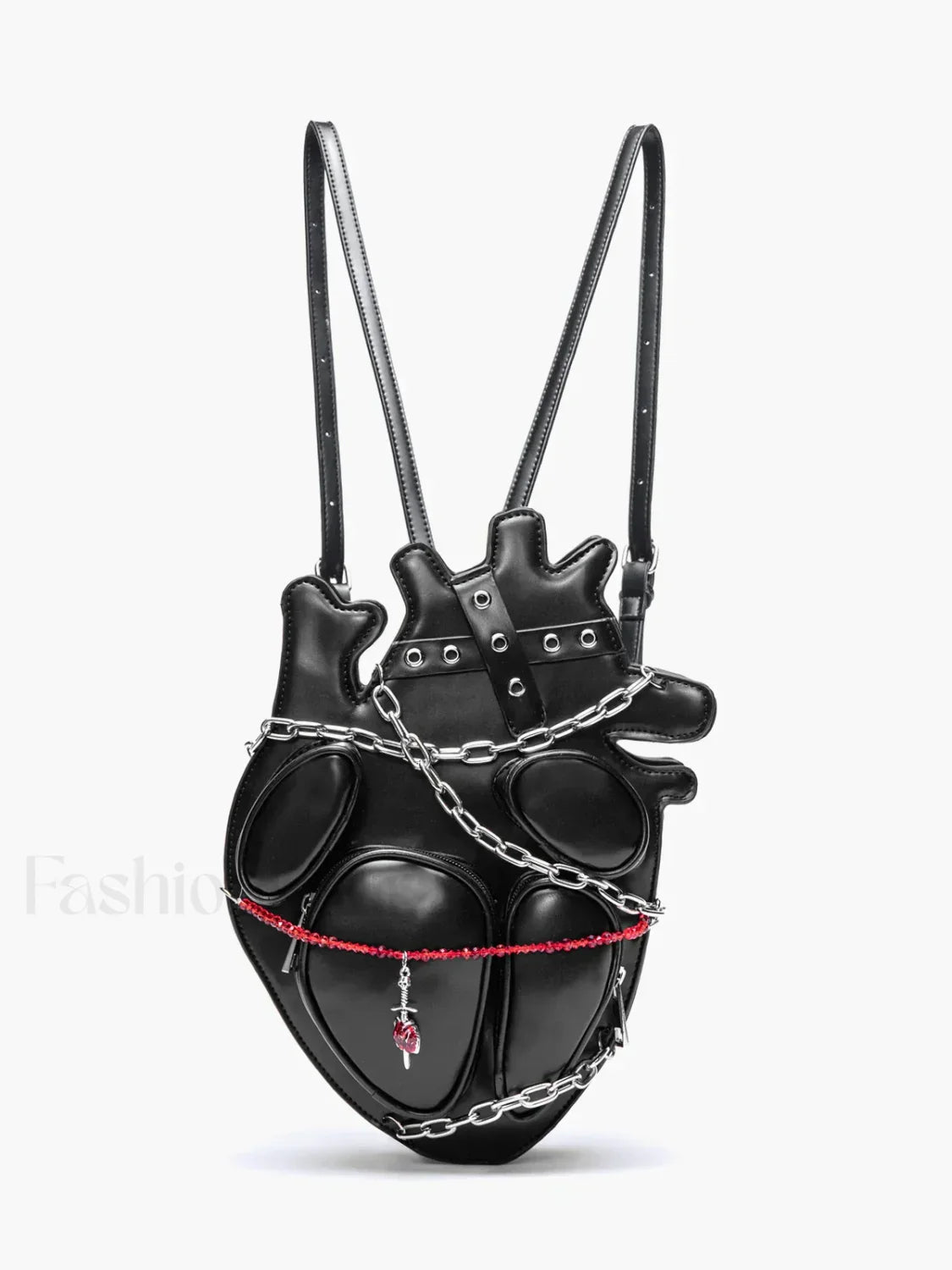 Original Metal Binding Shoulder Dark Sexy Style Heart Punk Chain Gothic Bag