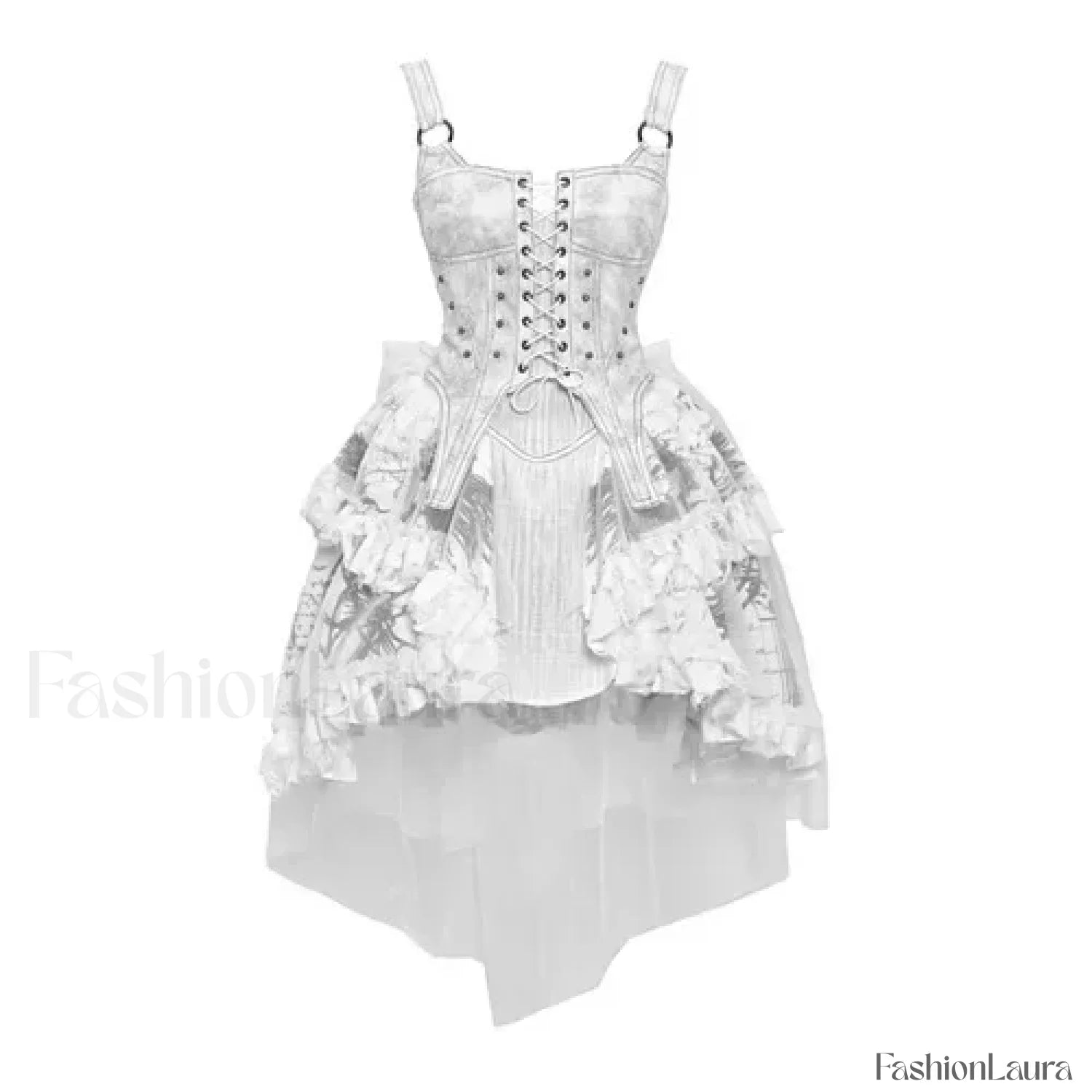 Original Punk Madhouse Gothic Print Lolita Trailing Suspender Light Dress Niche Vintage Dress